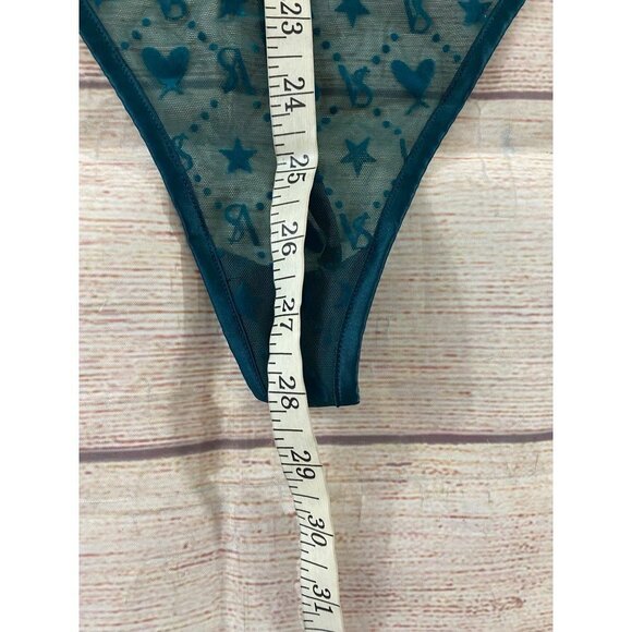 Victoria Secret Sheer Green Mesh Teddy Lingerie - Small - Picture 5 of 15